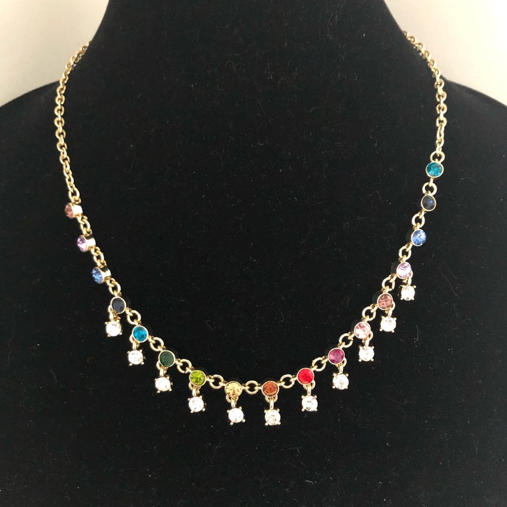 Gold Multicolor Crystal Collar Necklace